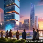Home 21 가치중심 기술 선택의 인사이트 - **Prompt:** A vibrant, futuristic cityscape at sunset, bathed in warm, soft light. In the foreground...
